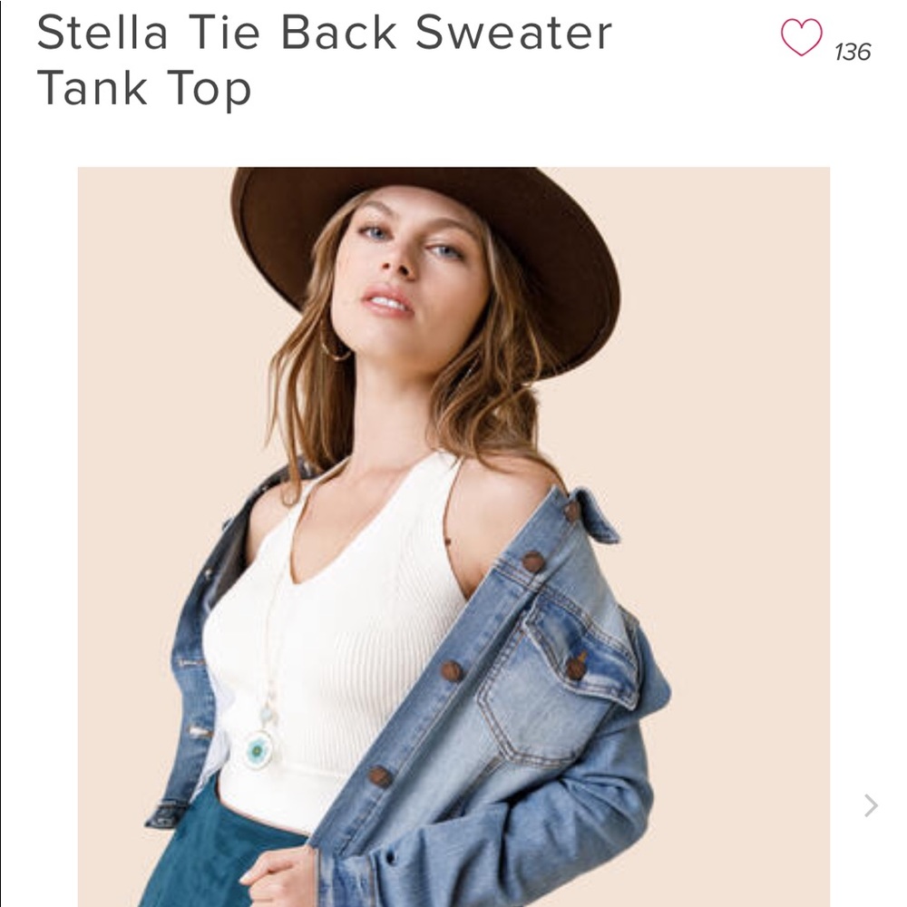 Stella Tie Back Sweater Tank Top